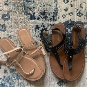 American Eagle Tan & Black Sandal Bundle